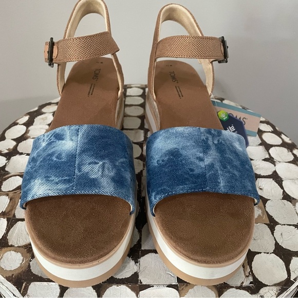 Title: TOMS Diana Espadrille Wedge Sandals Women’s Size 12 Platform Open Toe - Picture 2 of 7